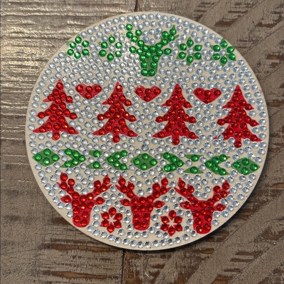 Holiday Diamond Art Handmade Coasters - 2 - Picture 3 of 10